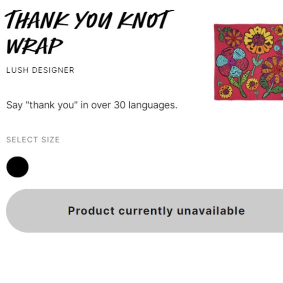Thank You (Scarf) Knot Wrap by Lush Cosmetics - Picture 6 of 6